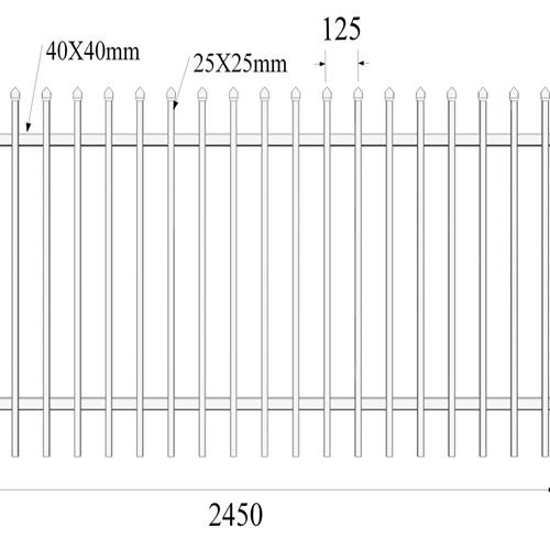 1200mmx2450mm Crimped Spear Top Fence