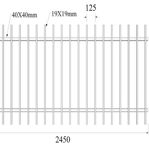 1200mmx2450mm Square Picket Fence: Modern Security