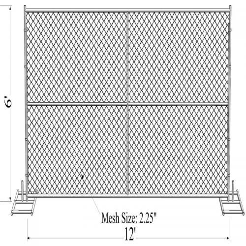 6x12 Temporary Chain Link Fence: Robust and Adaptable