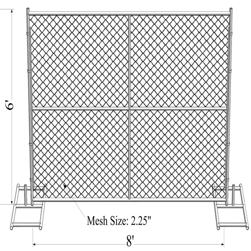 6x8 Chain Link Fence Panels: Construction Security