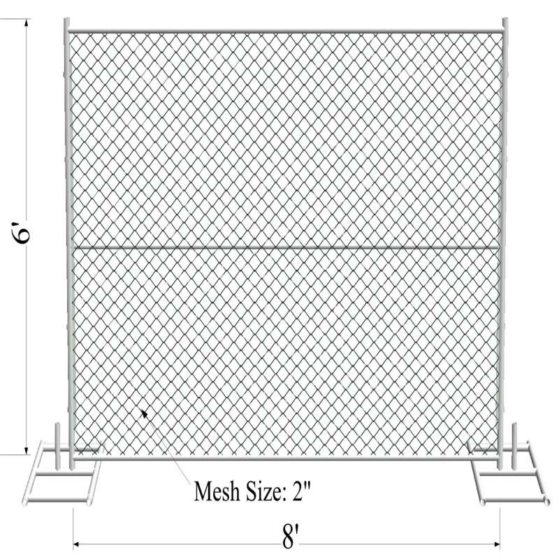 6x8 Chain Link Fence Panels: Temporary Fencing