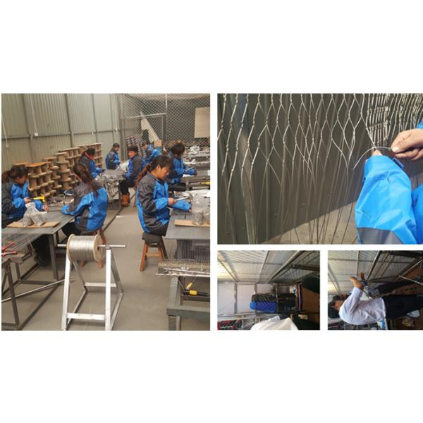 Factory corner with equipment for stainless steel wire rope mesh production