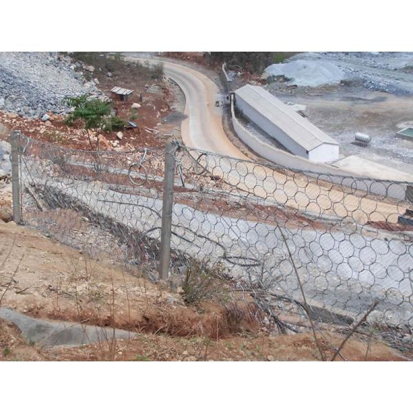 Rockfall barrier connection detail