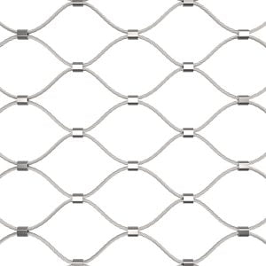Horizontal orientation of rope diamond ferruled wire mesh