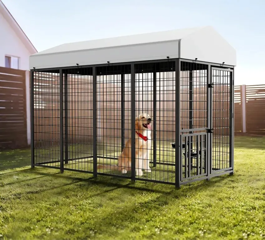 Heavy-Duty-Weatherproof-Metal-Cage-with-Roof-Easy-Assembly-for-Large-Dogs-14