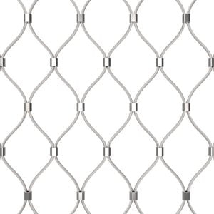Vertical orientation of rope diamond ferruled wire mesh