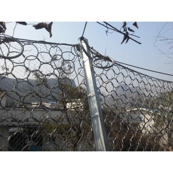 Rockfall barrier steel mesh detail