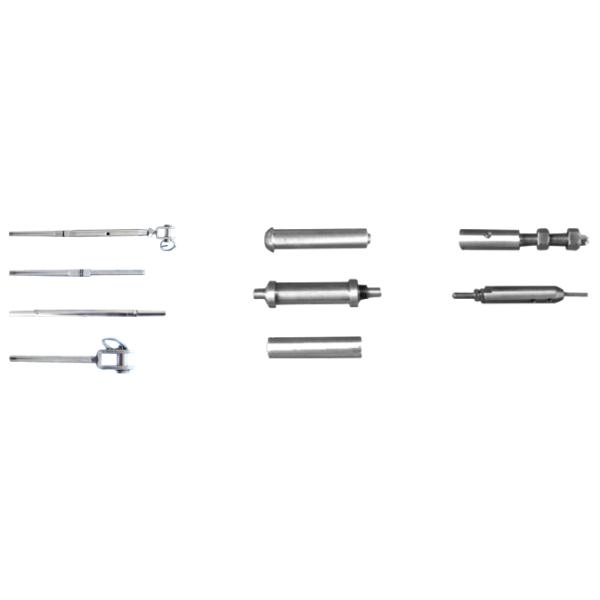 Flexible stainless steel cable mesh accessories and fittings