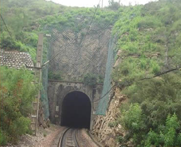 Wire mesh for slope protection ensuring railway safety
