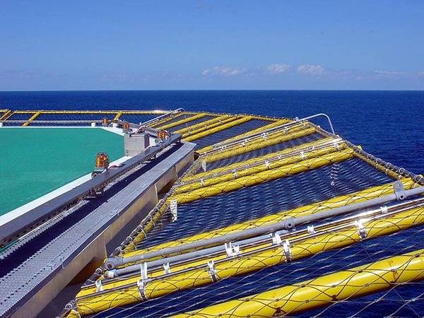 Helideck safety net tie strap connection detail