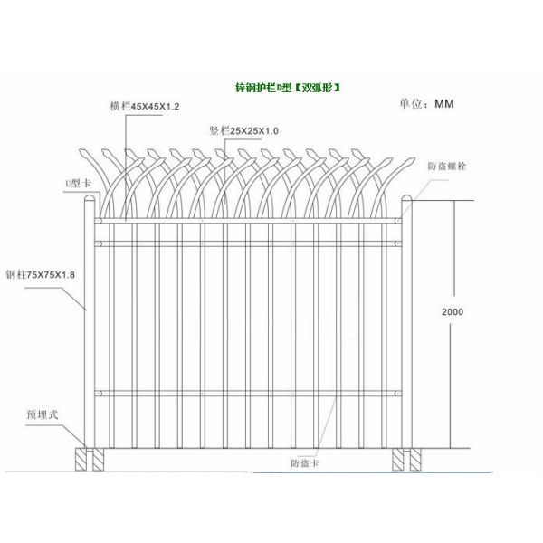 Tubular Steel Picket Fence 5